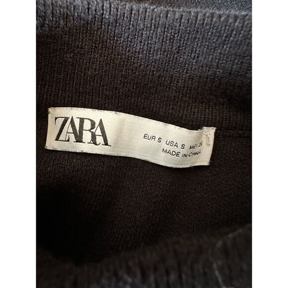 Zara Black Sweater Dramatic Sleeves Size Small - Picture 3 of 5